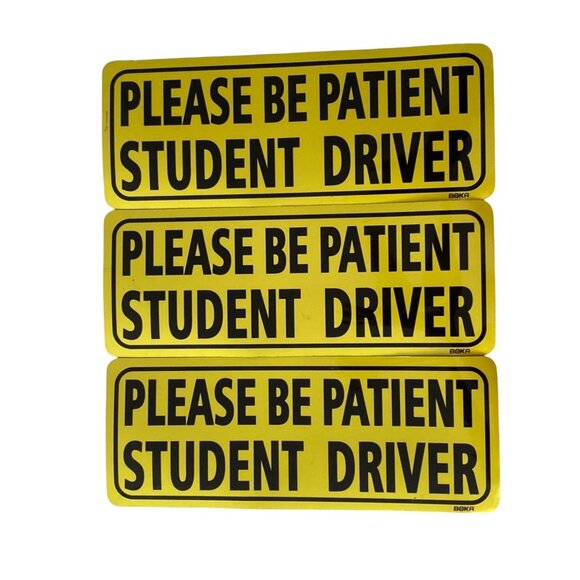 3 Pc Student Driver Magnet Safety Sign Vehicle Bumper Reflective Novice Driver - Picture 1 of 5